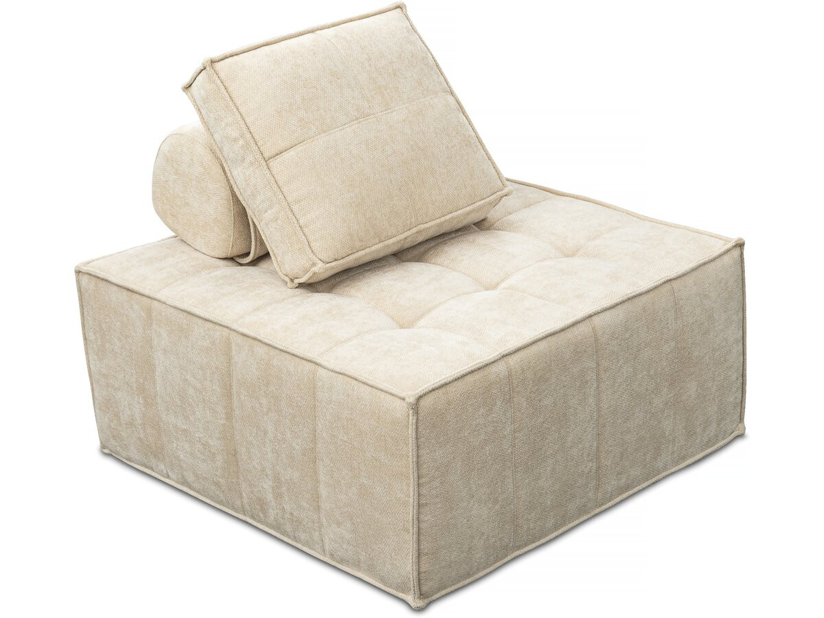 Poltrona in velluto - 96 x 100 x 89 cm - Beige