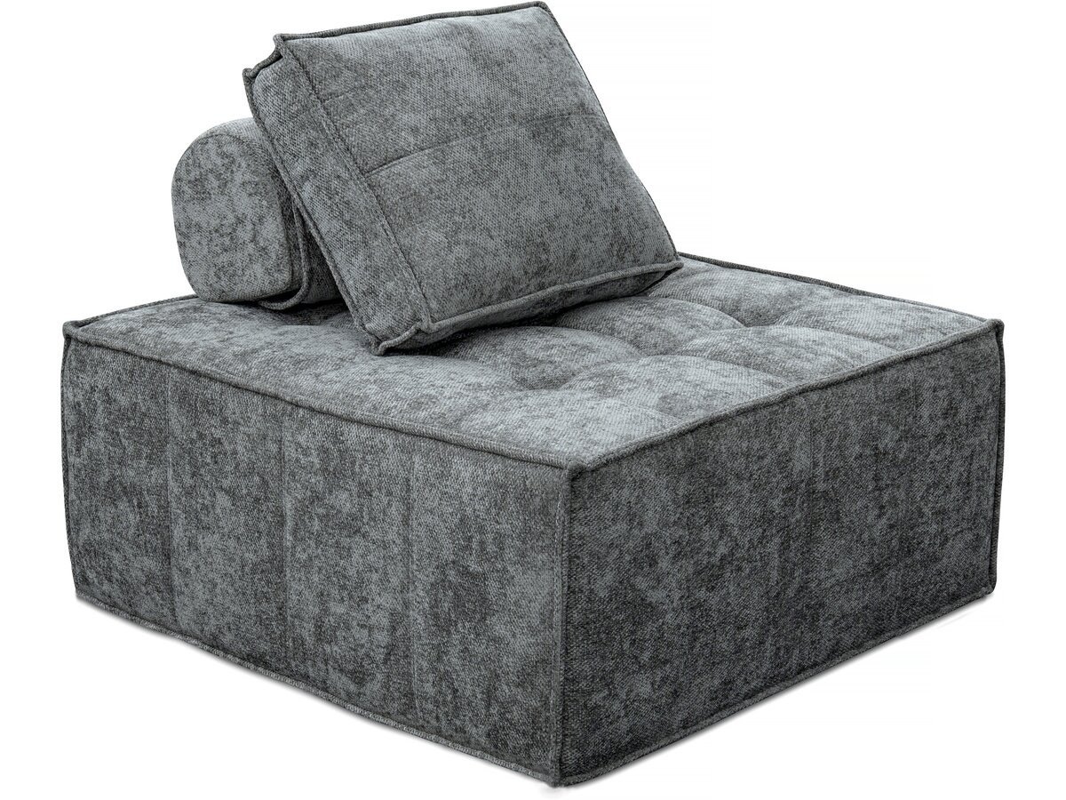 Poltrona in velluto - 96 x 100 x 89 cm - Grigio