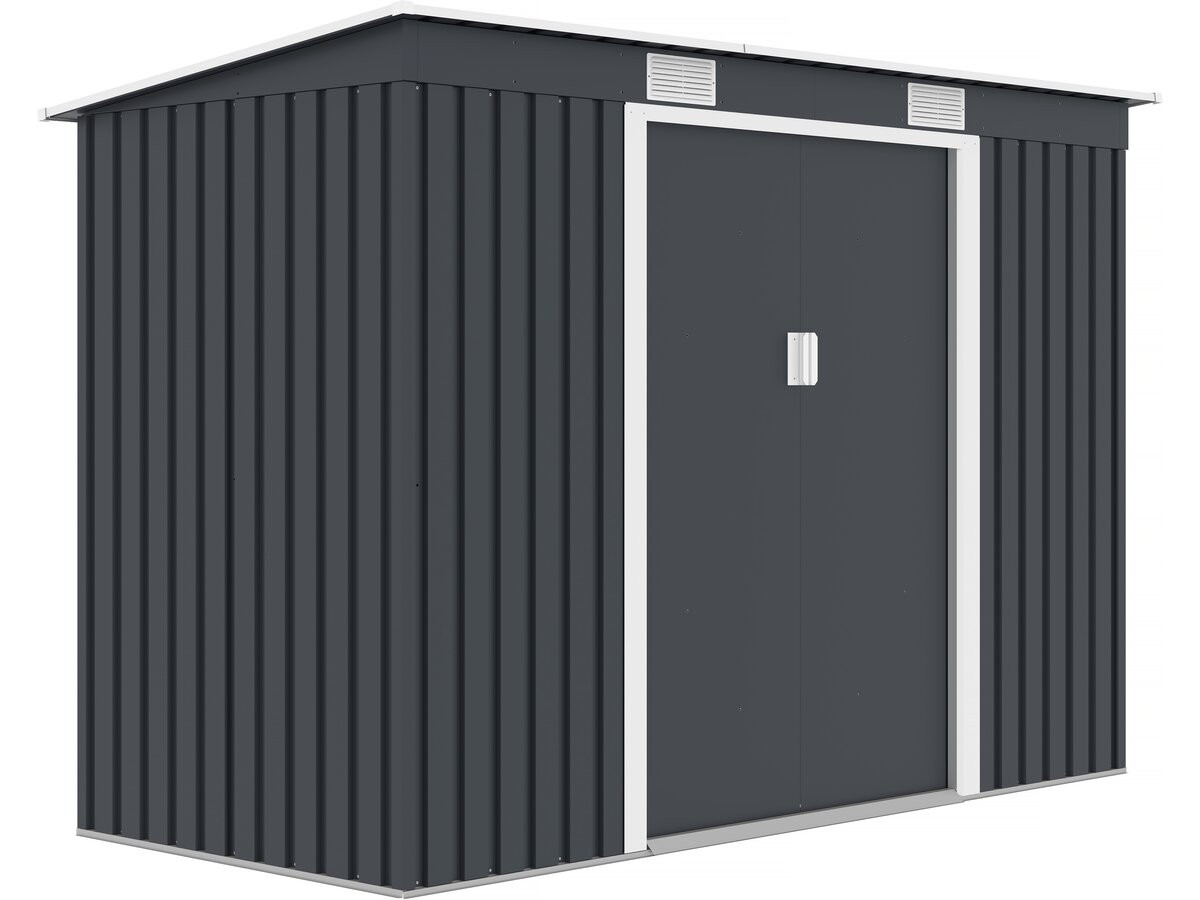 Casetta da giardino in metallo a una falda Austin - 3,14 m2 - Grigio