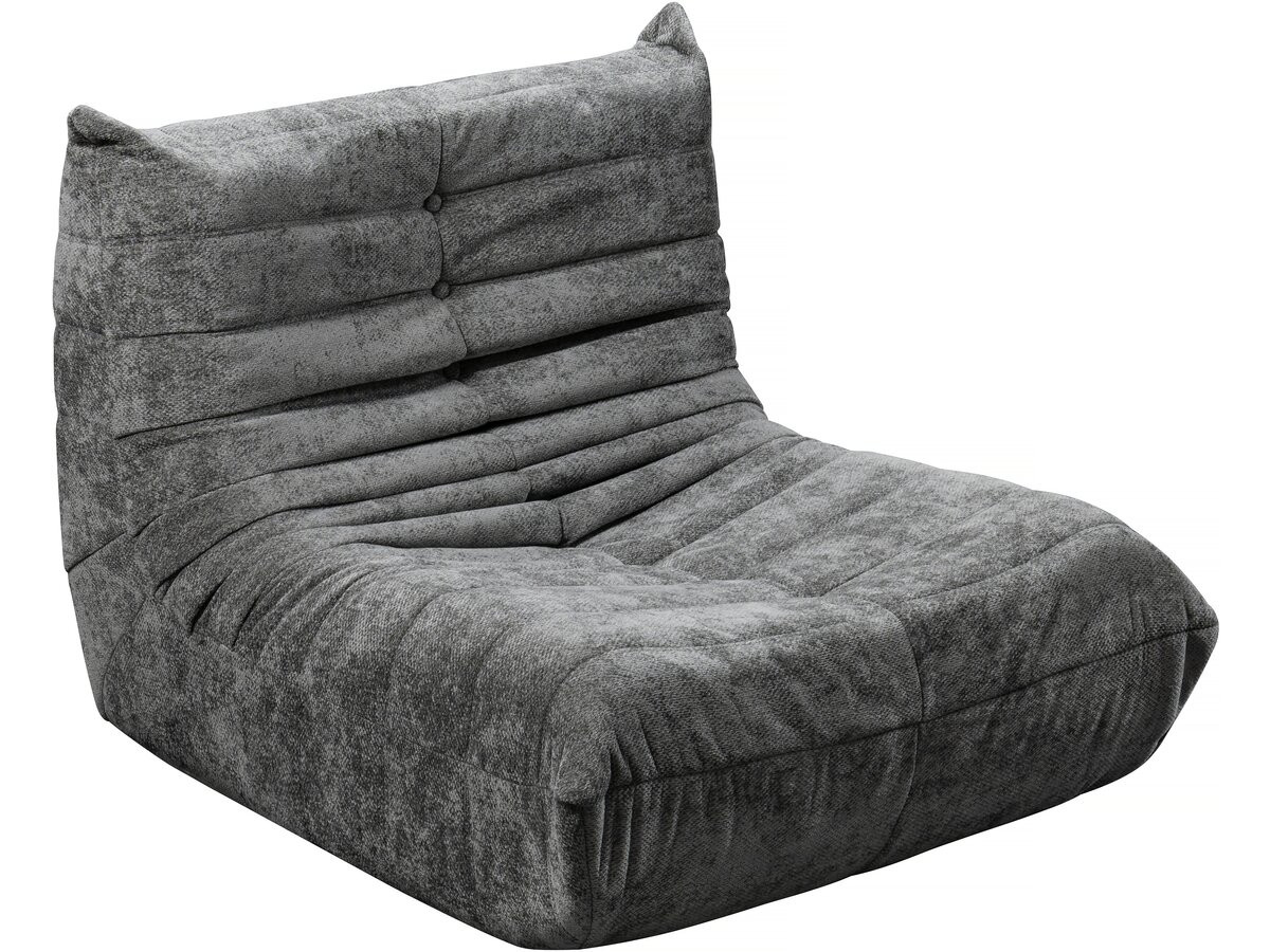 Chaise longue in tessuto testurizzato Velasca - 95 x 100 x 75 cm - Grigio