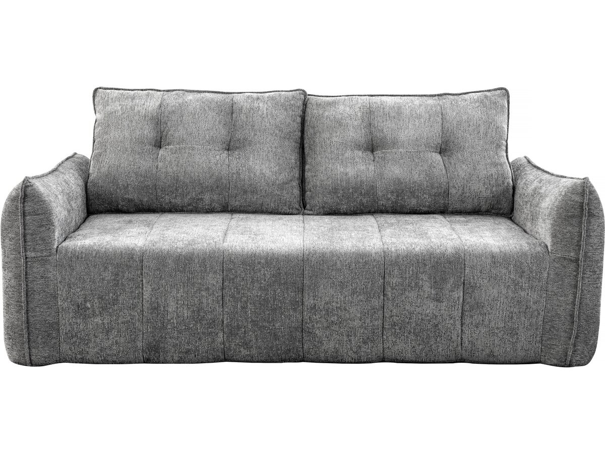 Divano dritto in tessuto testurizzato Silvano - 3 posti - Grigio