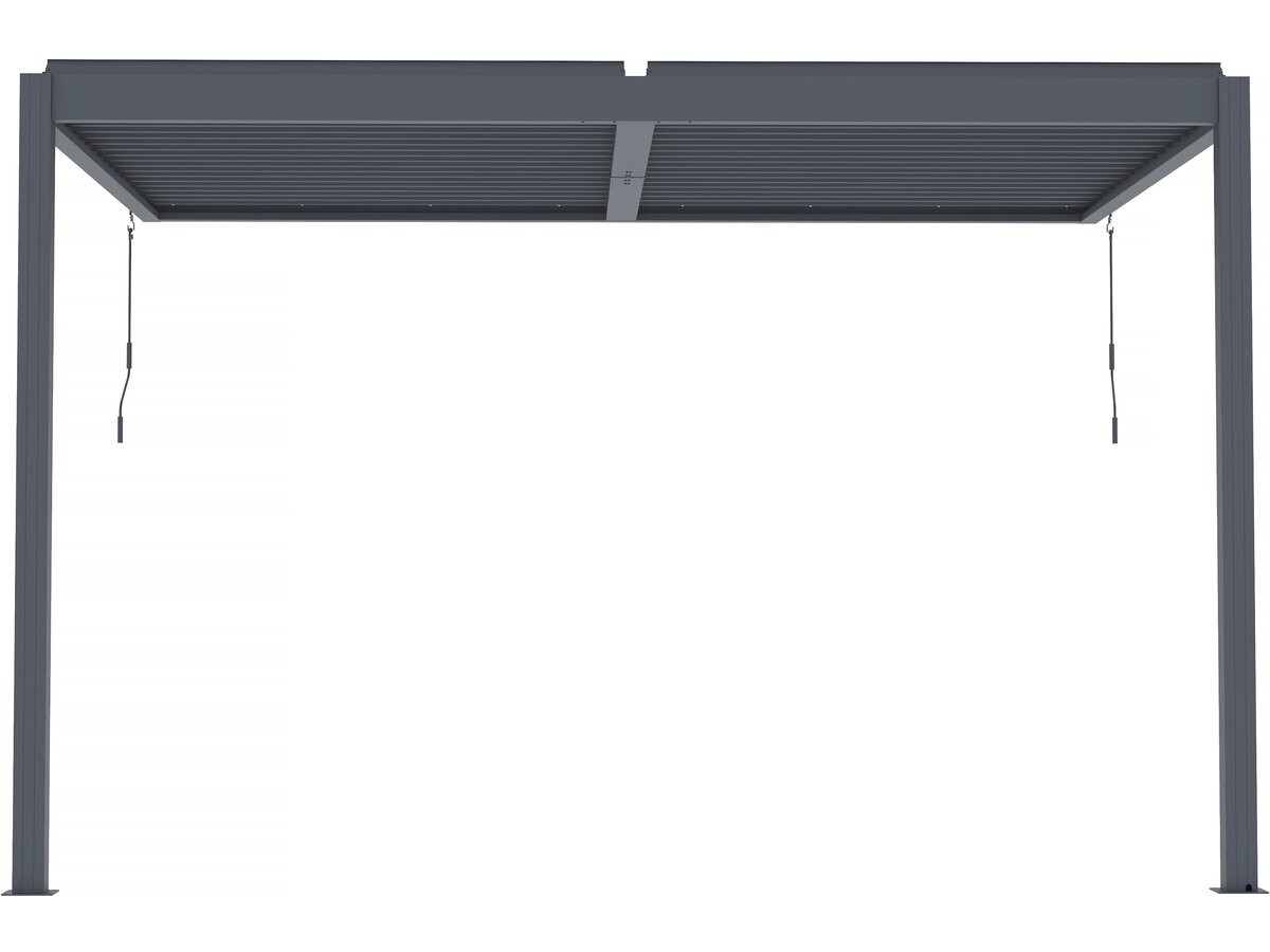 Pergola bioclimatique adossée avec led "Windsor" - 3 x 4 m - Anthracite