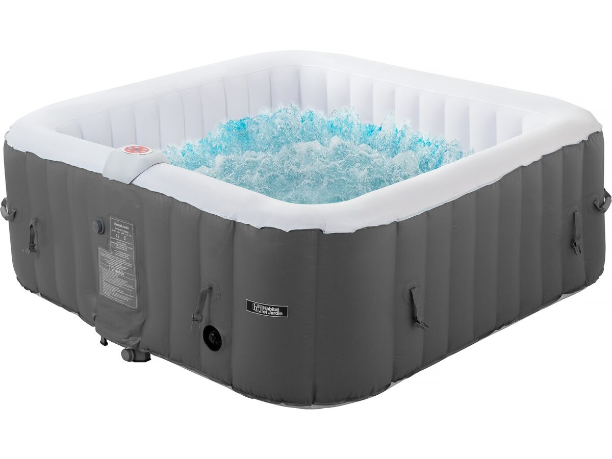 Spa gonflable "RIVIERA" en PVC - 6 places - Gris/blanc
